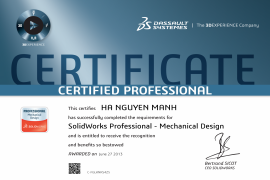 SOLIDWORKS PROFESSIONAL - MECHANICAL DESIGN